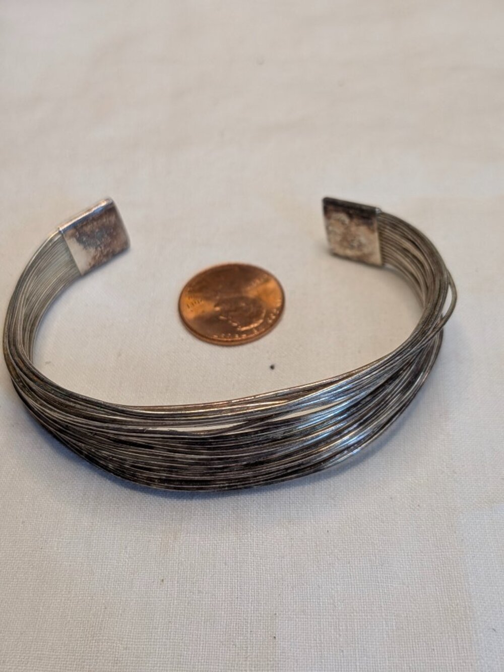 Vintage 925 Sterling Silver Multi Wire Cuff Bracelet 21g